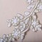 2 Pieces Gold and White Beaded Applique Pair Alencon Lace Sequined Pearl Detail